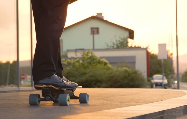 Riding On Electric Skateboard