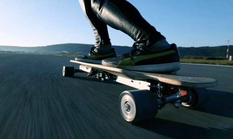 Riding Electric Skateboard