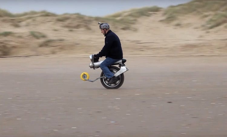 Man Riding Electric Unicycle