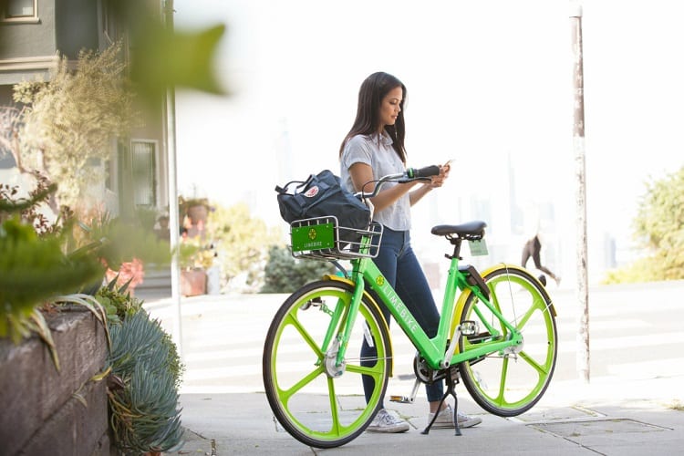 Woman Holding E Bike