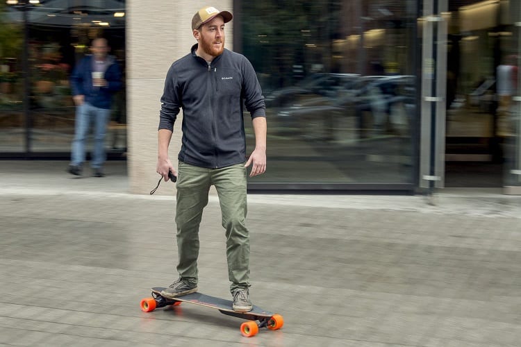 Man Driving Electric Skateboard