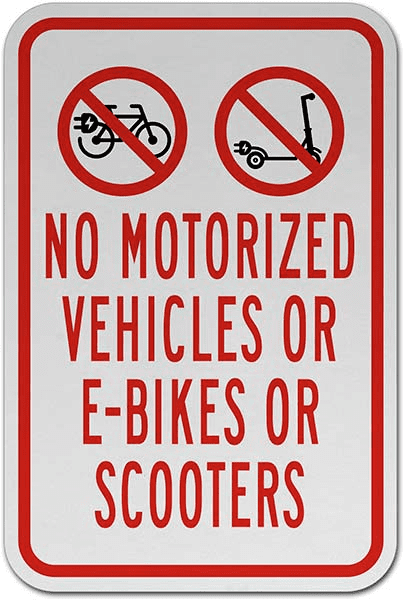 no scooters allowed sign