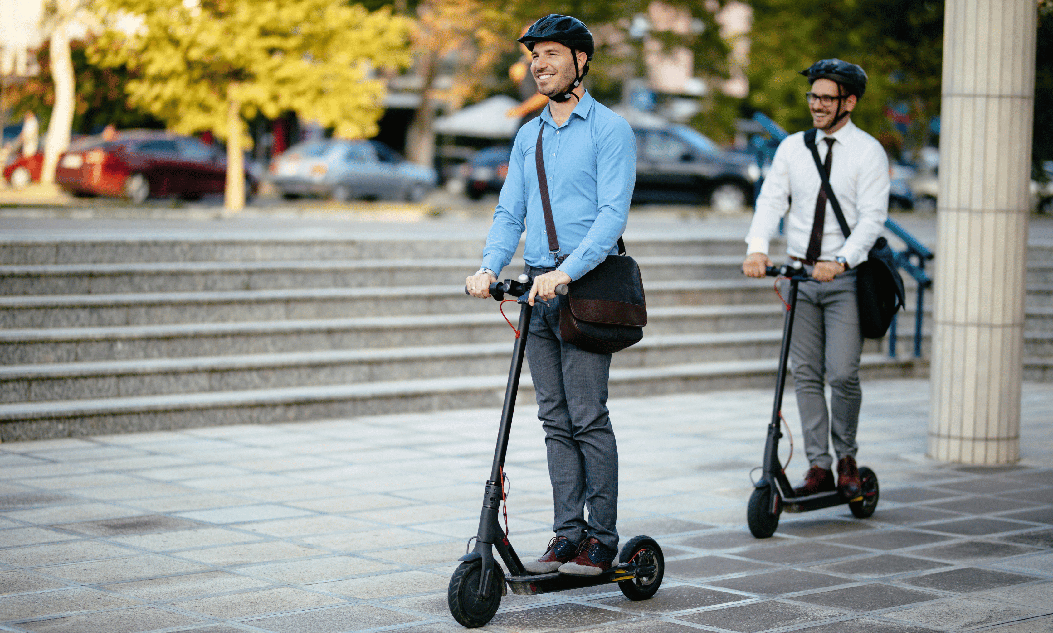 commuting on electric scooters